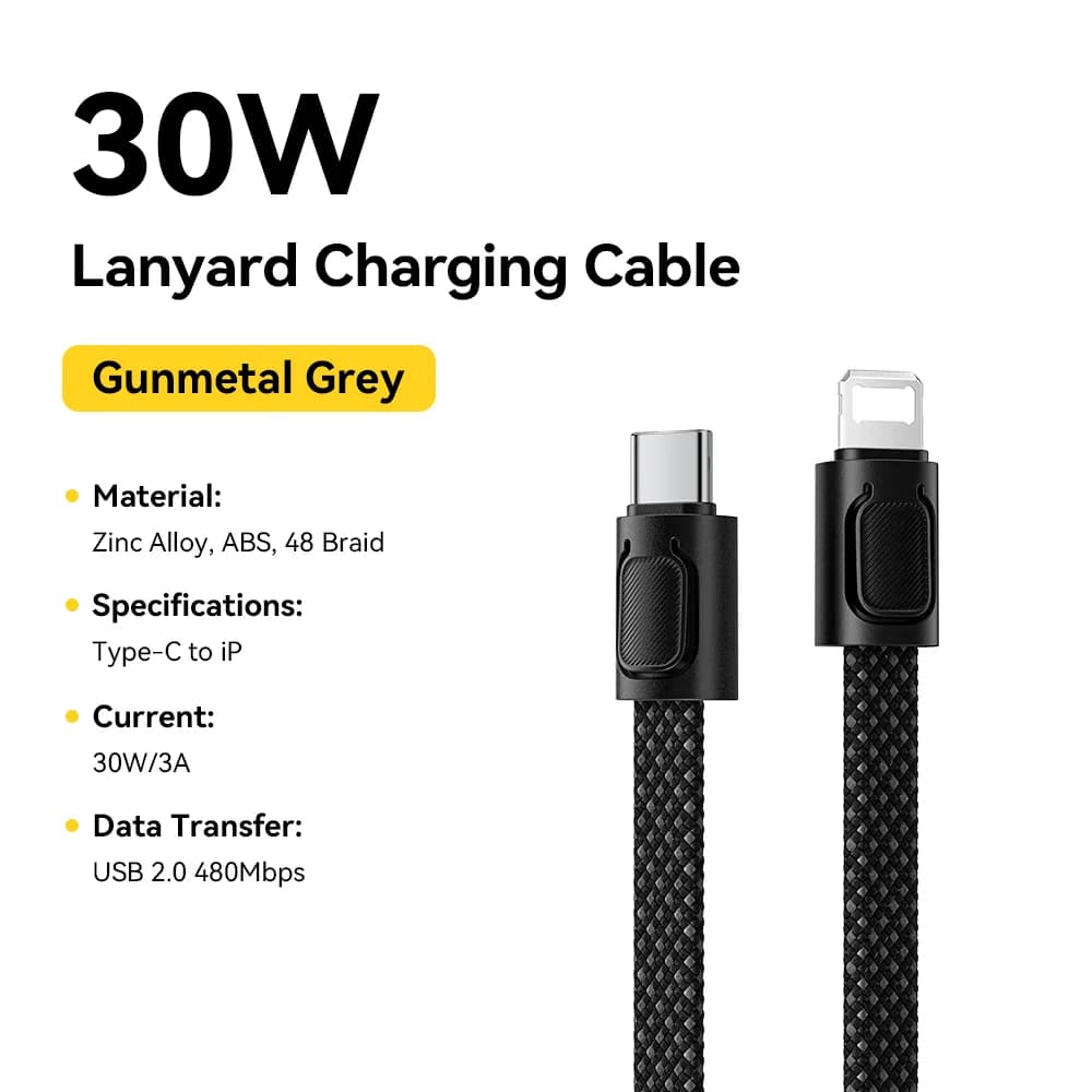 Cavo a cordino USB-C a Lightning da 60W a ricarica rapida